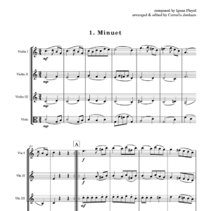 Pleyel Easy Minuet & Trio (3 Violins & Viola)