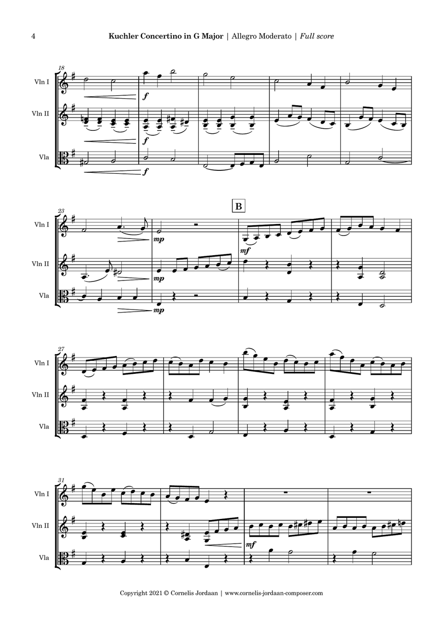 Kuchler Concertino in G Major (2 Violins & Viola) - Image 2