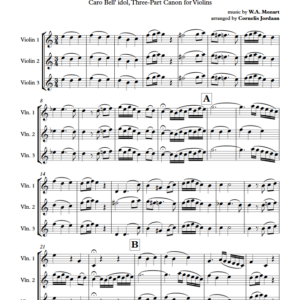 Easy Mozart for Strings - Caro Bell' idol, Three-Part Canon (3 Violins)