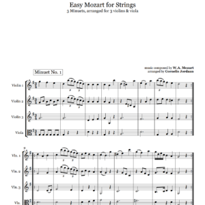 Easy Mozart for Strings (3 Violins & Viola)